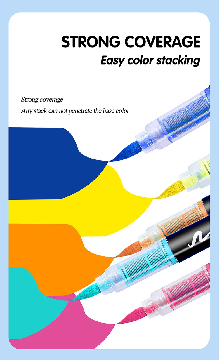 16 Colors Straight liquid Acrylic Paint Pen for Rock Painting Stone Ceramic Glass Tire Fabric Brush Tip White Marker Gold Silver
