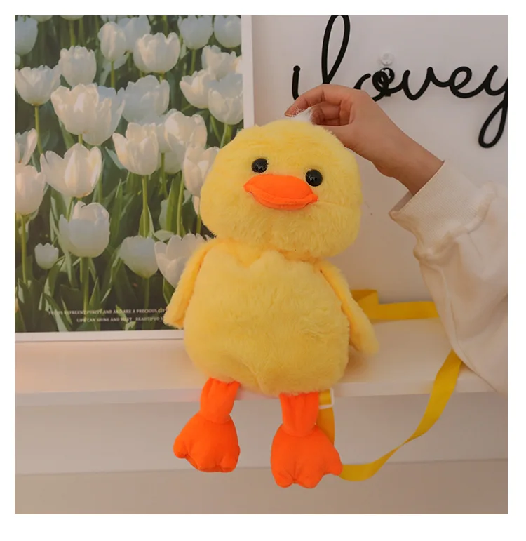 1-10PCS Small Yellow Duck Plush Bag 2024 New Cute Shoulder Bag Teenage Girls Traveling Backpack Hundreds of Animal Cartoon Bag