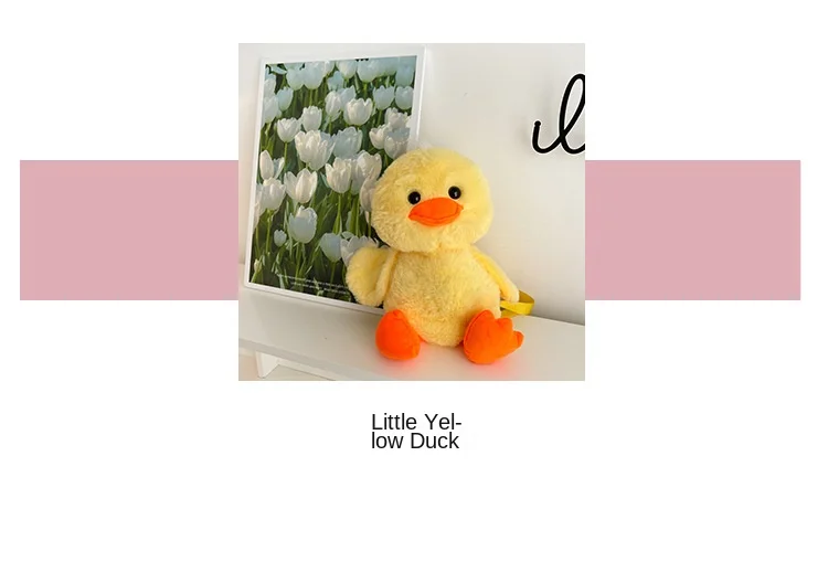 1-10PCS Small Yellow Duck Plush Bag 2024 New Cute Shoulder Bag Teenage Girls Traveling Backpack Hundreds of Animal Cartoon Bag