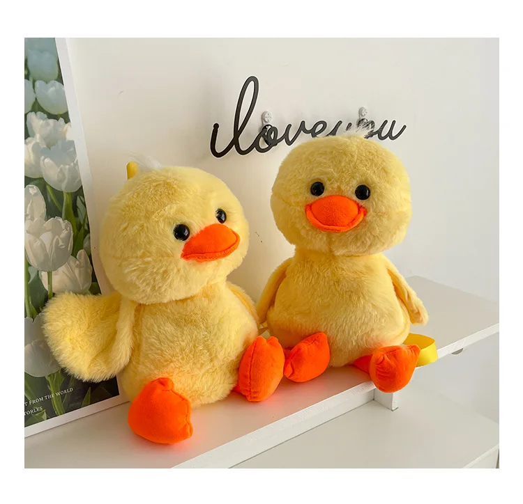 1-10PCS Small Yellow Duck Plush Bag 2024 New Cute Shoulder Bag Teenage Girls Traveling Backpack Hundreds of Animal Cartoon Bag