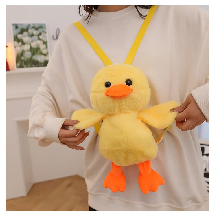 1-10PCS Small Yellow Duck Plush Bag 2024 New Cute Shoulder Bag Teenage Girls Traveling Backpack Hundreds of Animal Cartoon Bag