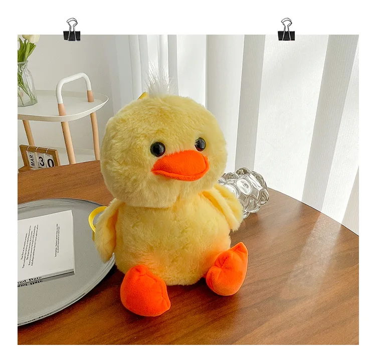 1-10PCS Small Yellow Duck Plush Bag 2024 New Cute Shoulder Bag Teenage Girls Traveling Backpack Hundreds of Animal Cartoon Bag