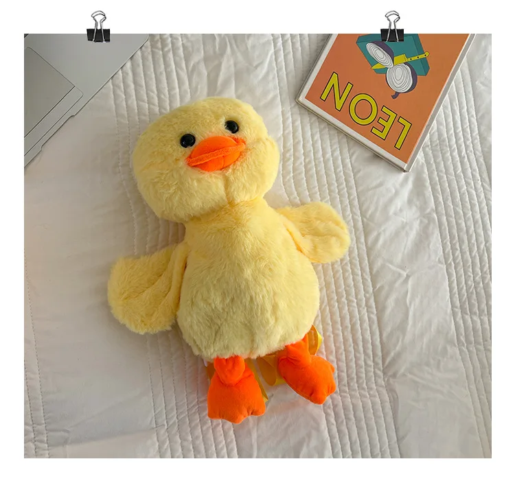 1-10PCS Small Yellow Duck Plush Bag 2024 New Cute Shoulder Bag Teenage Girls Traveling Backpack Hundreds of Animal Cartoon Bag