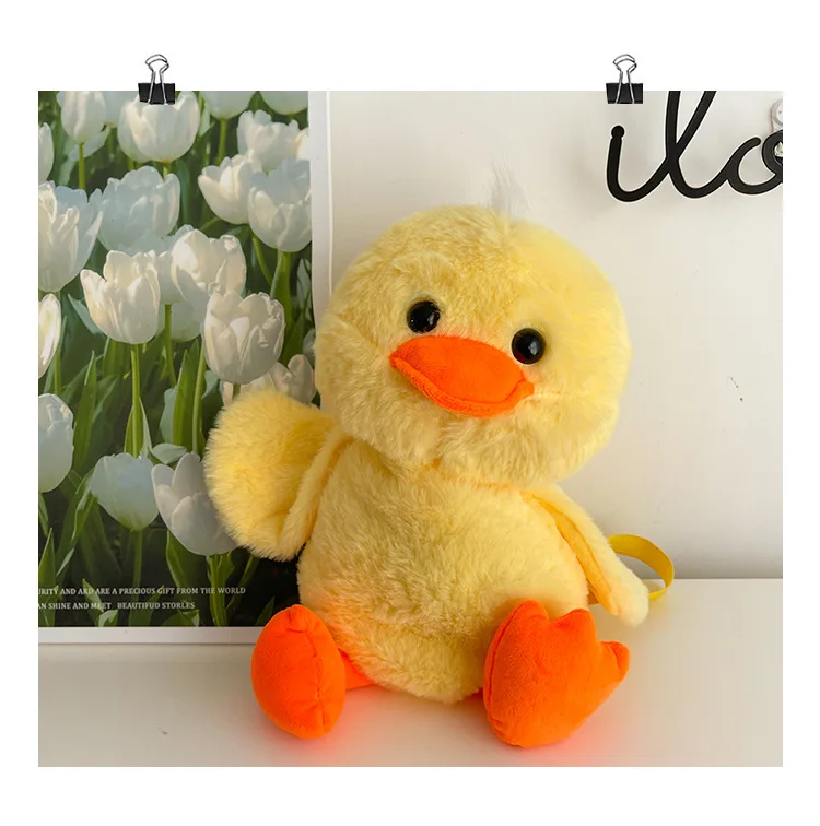 1-10PCS Small Yellow Duck Plush Bag 2024 New Cute Shoulder Bag Teenage Girls Traveling Backpack Hundreds of Animal Cartoon Bag