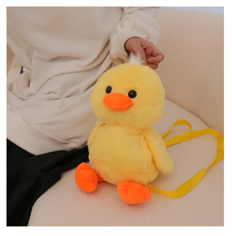 1-10PCS Small Yellow Duck Plush Bag 2024 New Cute Shoulder Bag Teenage Girls Traveling Backpack Hundreds of Animal Cartoon Bag