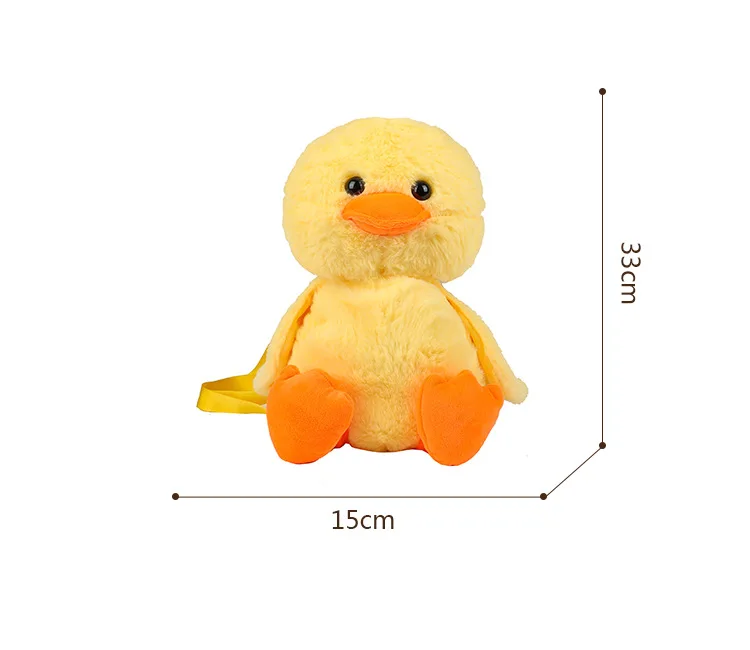 1-10PCS Small Yellow Duck Plush Bag 2024 New Cute Shoulder Bag Teenage Girls Traveling Backpack Hundreds of Animal Cartoon Bag