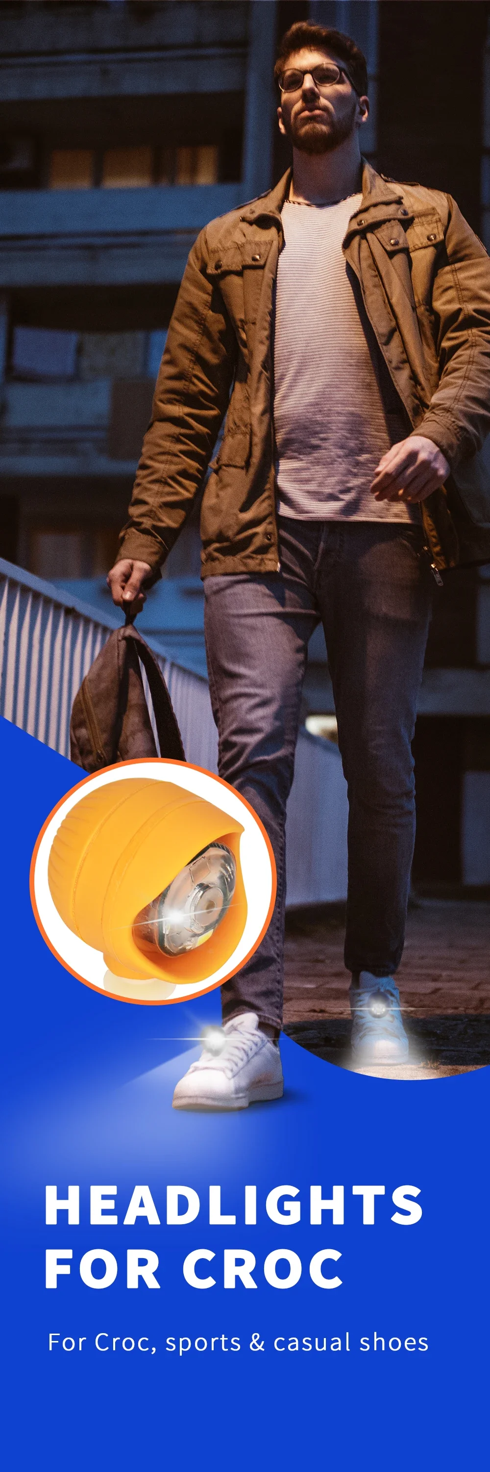 2pcs Shoe Lights - Brighten Up Your Outdoor Activities With The LED Headlight Shoe Light, Footwear Accessories
