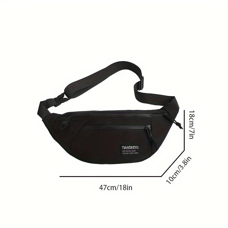 New Trendy Men's Chest Bag, Personalized and Versatile Casual Crossbody Bag, Sports Waist Bag, Daily Travel Crossbody Bag, Mobile Phone Bag