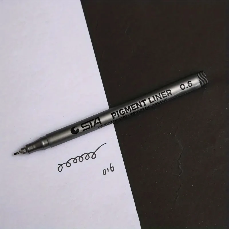 1pc Pigment Liner Pigma Micron Ink Marker Pen 0.05 0.1 0.2 0.3 0.4 0.5 0.6 Different Tip Black Fineliner Sketching Pens