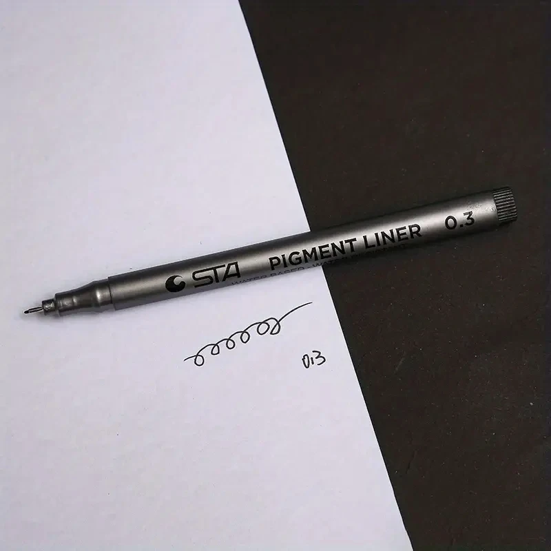 1pc Pigment Liner Pigma Micron Ink Marker Pen 0.05 0.1 0.2 0.3 0.4 0.5 0.6 Different Tip Black Fineliner Sketching Pens