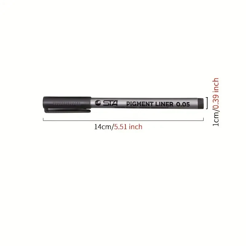 1pc Pigment Liner Pigma Micron Ink Marker Pen 0.05 0.1 0.2 0.3 0.4 0.5 0.6 Different Tip Black Fineliner Sketching Pens