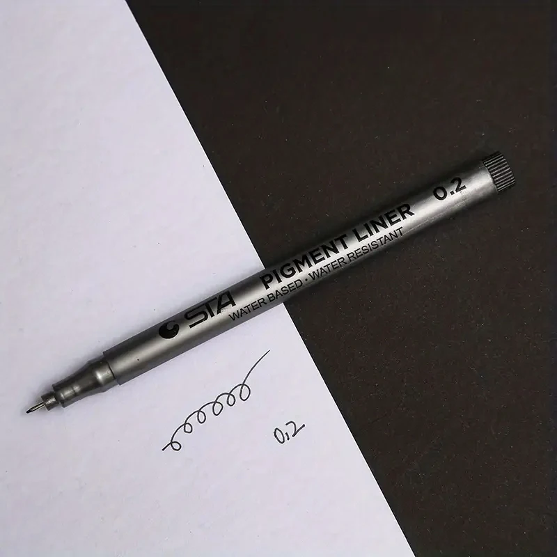 1pc Pigment Liner Pigma Micron Ink Marker Pen 0.05 0.1 0.2 0.3 0.4 0.5 0.6 Different Tip Black Fineliner Sketching Pens