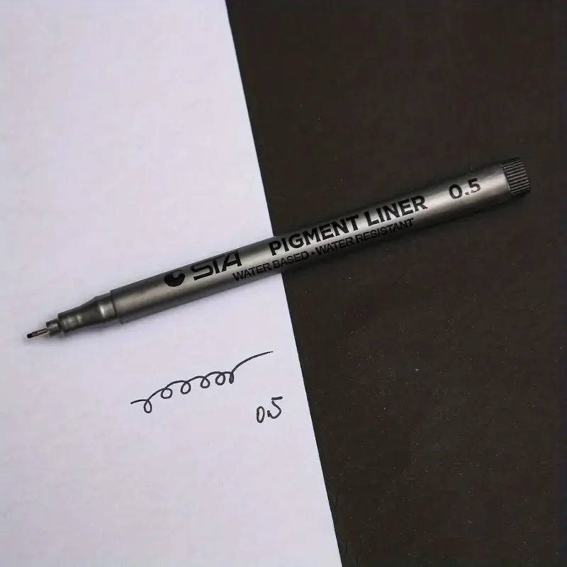 1pc Pigment Liner Pigma Micron Ink Marker Pen 0.05 0.1 0.2 0.3 0.4 0.5 0.6 Different Tip Black Fineliner Sketching Pens