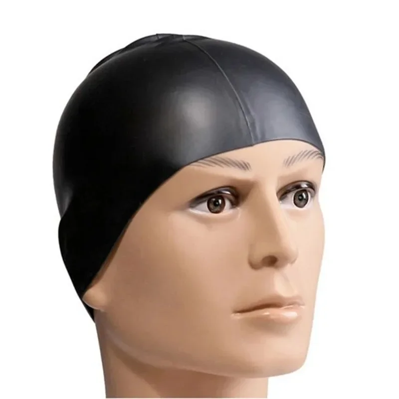 Waterproof Silicone Swim Caps Women Men High Elastic Flexible Protect Ears Hair Swimming Pool Hat for Adults Children Girls Boys