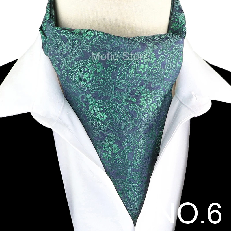 New Design Jacquard Paisley Cashew Cravat Formal Ascot Scrunch Self British Gentleman Scarf Polyester Tie Suit Accessories Gifts