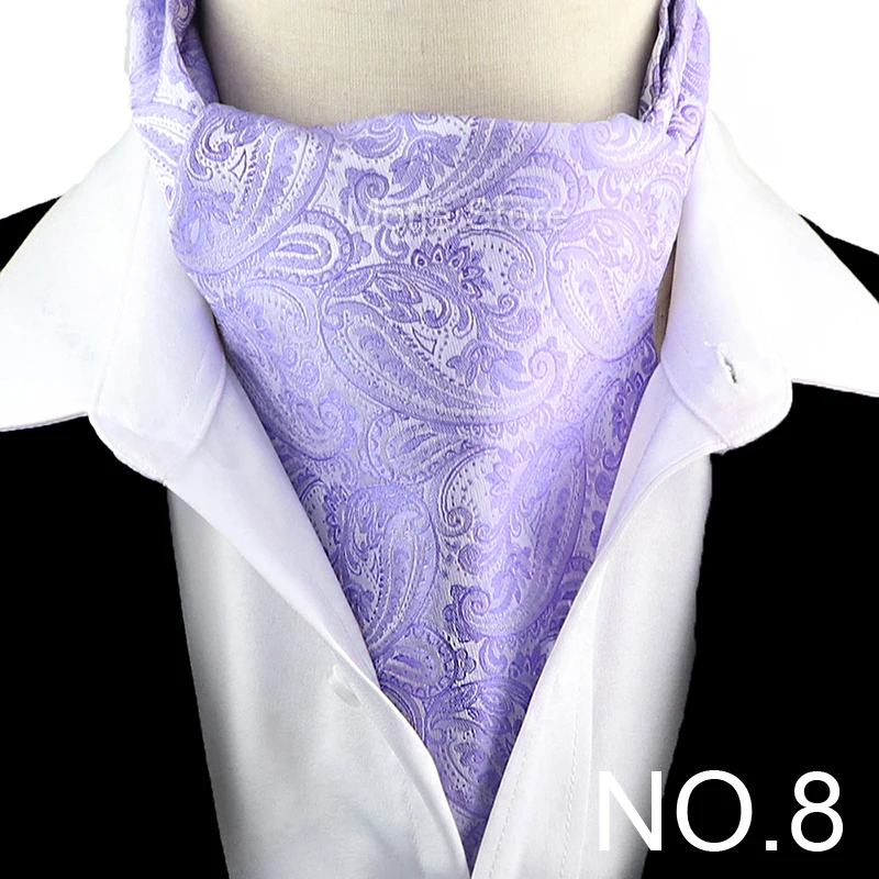 New Design Jacquard Paisley Cashew Cravat Formal Ascot Scrunch Self British Gentleman Scarf Polyester Tie Suit Accessories Gifts