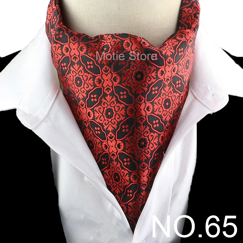 New Design Jacquard Paisley Cashew Cravat Formal Ascot Scrunch Self British Gentleman Scarf Polyester Tie Suit Accessories Gifts