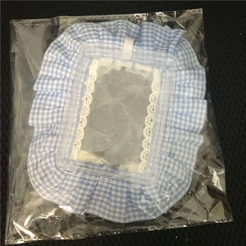 Kawaii Handmade Lace Photocard Holder Card Case for Students K-Pop Fans Photo Protective Cover Cute Rabbit Ear ID Badge Holder