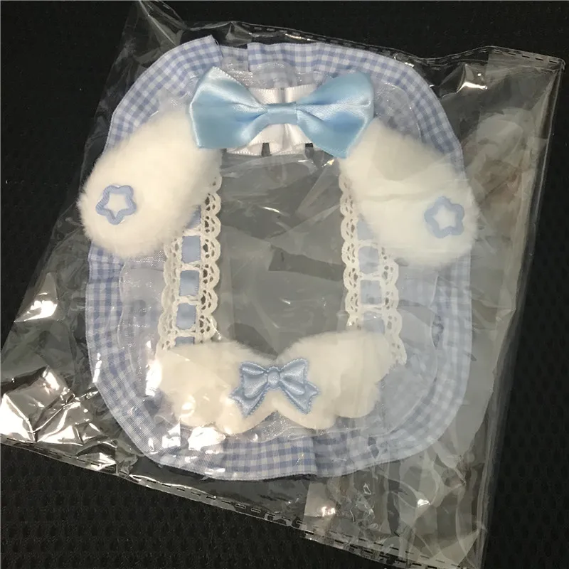 Kawaii Handmade Lace Photocard Holder Card Case for Students K-Pop Fans Photo Protective Cover Cute Rabbit Ear ID Badge Holder