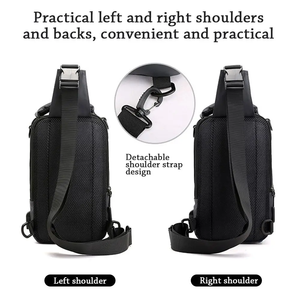 Men's Sling Crossbody Bag Anti-theft Chest Shoulder Messenger Backpack USB Port