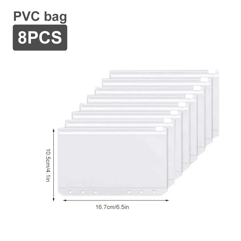 A6 Binder Planner Pink Notebook Binder and 12 Pieces 6 Hole Binder Zipper Folder,Binder Pockets Cash Envelope Wallet