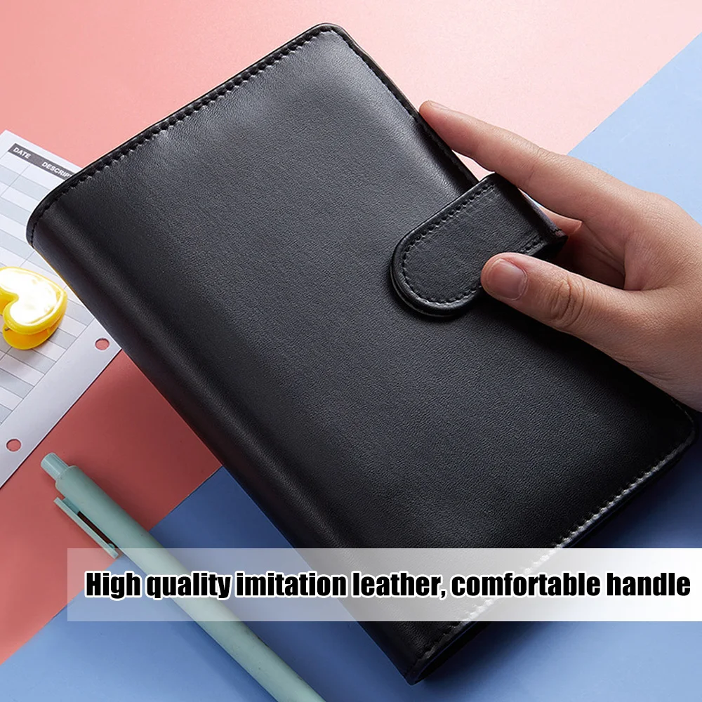 A6 Binder Planner Pink Notebook Binder and 12 Pieces 6 Hole Binder Zipper Folder,Binder Pockets Cash Envelope Wallet
