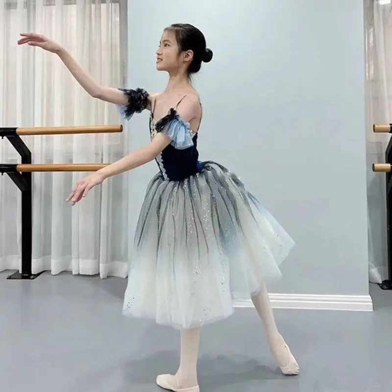 Child Long Ballet Dress Performance Clothing Girls Women Ballet Tutu Skirt Gymnastic Leotard Professional Belly Dance Costume