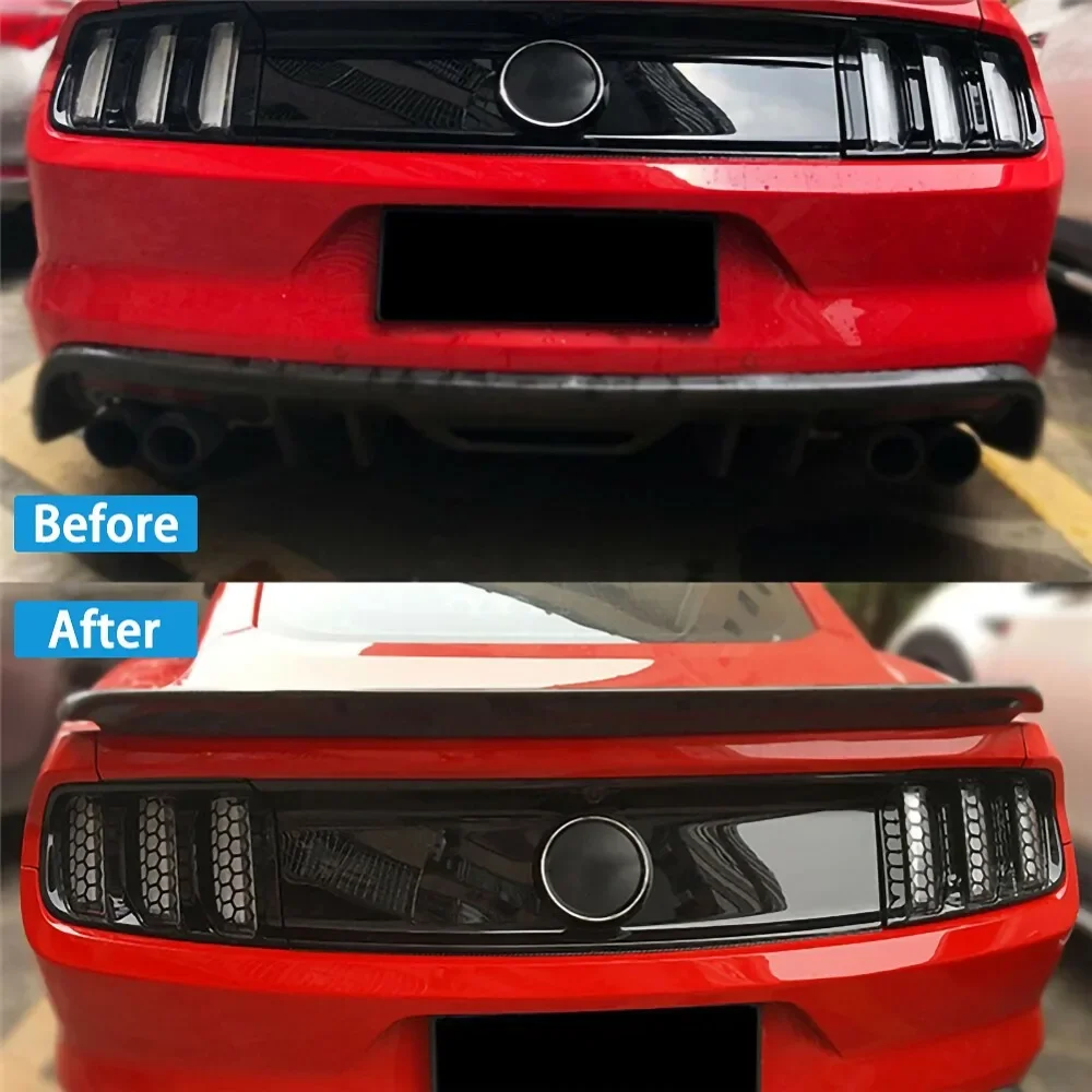 Car Rear Light DIY Decorative Sticker Hexagon Honeycomb Styling Tail Lamp Trim Protection Cover Black Universal Exterior Parts