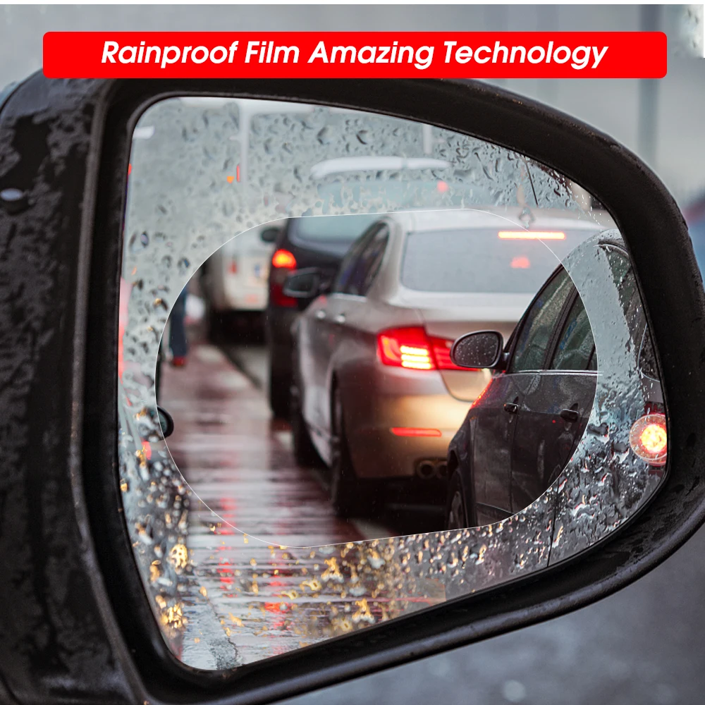 Car Rearview Mirror Protective Film Side Windows Sticker Anti Fog Glare Rainproof Waterproof Mirror Film Clear Nano Coatin