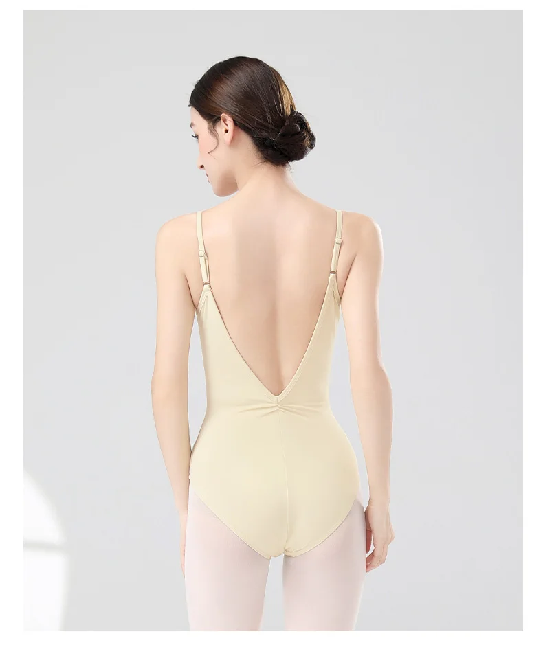 Women Ballet Leotards Adjustable Strap Ballet Bodysuit Girls Adult Dance Camisole Resilient Gymnastics Leotards with Full Lining