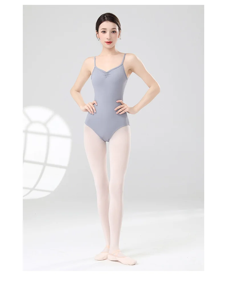 Women Ballet Leotards Adjustable Strap Ballet Bodysuit Girls Adult Dance Camisole Resilient Gymnastics Leotards with Full Lining