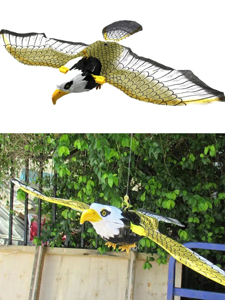 1xBird Repellent Hanging Eagle Flying Owl Repellent Scarer Emulation Flying Hawk Bird Garden Scarecrow Yard Outdoor Pest Control