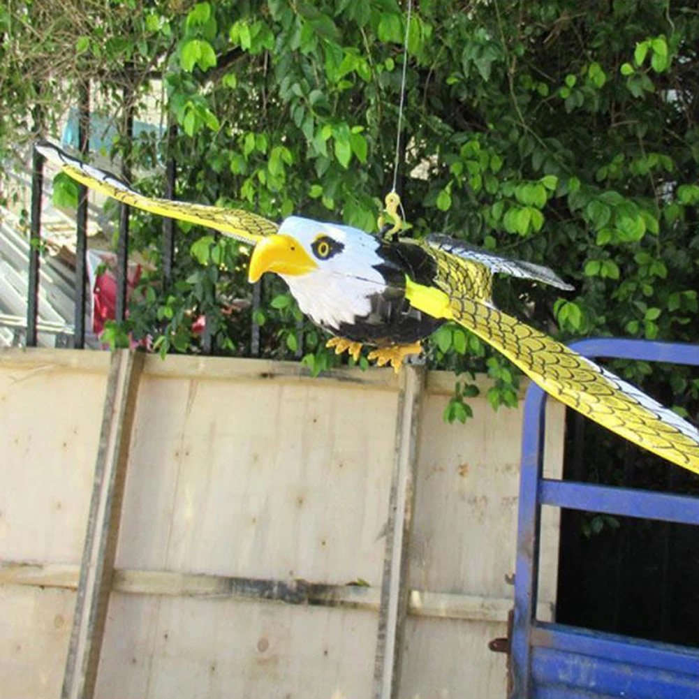 1xBird Repellent Hanging Eagle Flying Owl Repellent Scarer Emulation Flying Hawk Bird Garden Scarecrow Yard Outdoor Pest Control