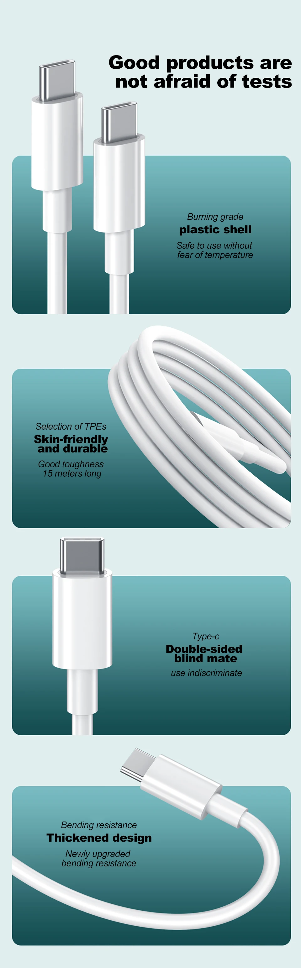 100W USB-C to USB-C Fast Charging PD Cable For iPhone 15 16 17 Pro Max Huawei Mate 60 Xiaomi Samsung Type C to Type C Data Cable