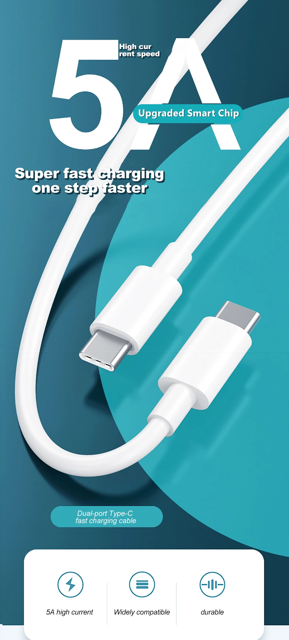 100W USB-C to USB-C Fast Charging PD Cable For iPhone 15 16 17 Pro Max Huawei Mate 60 Xiaomi Samsung Type C to Type C Data Cable