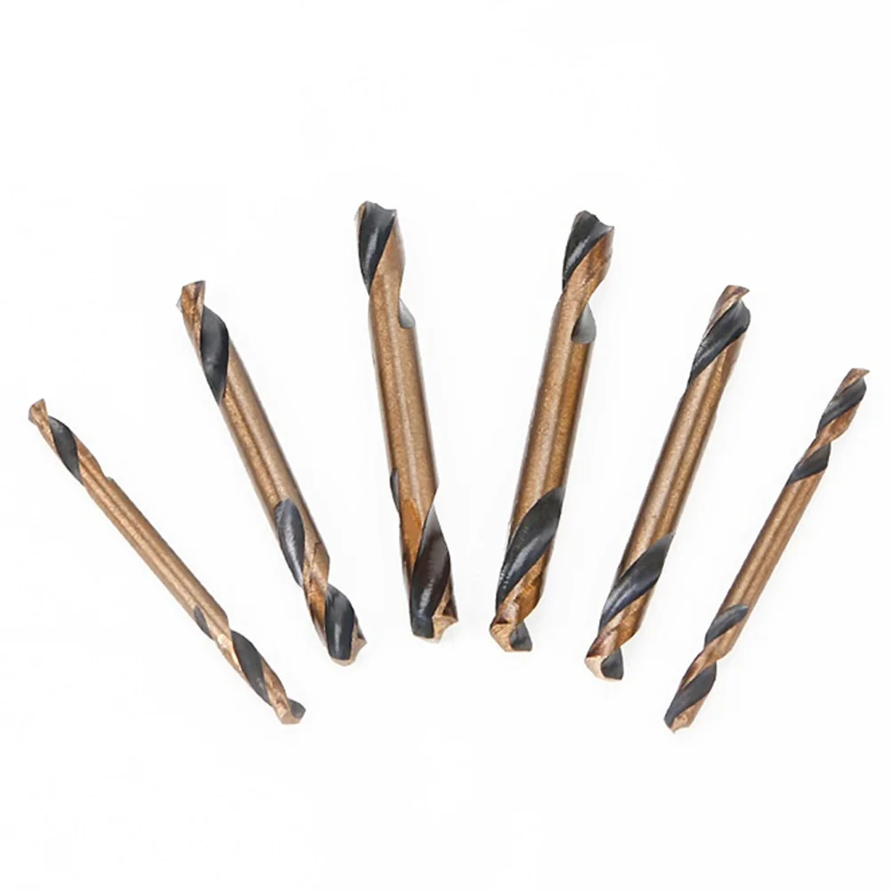 6pcs HSS Double-Headed Auger Drill Bits For Metal Stainless Steel Wood Drilling Power Tool 3mm/ 3.5mm/ 4mm/ 4.5mm/ 5mm/ 6mm