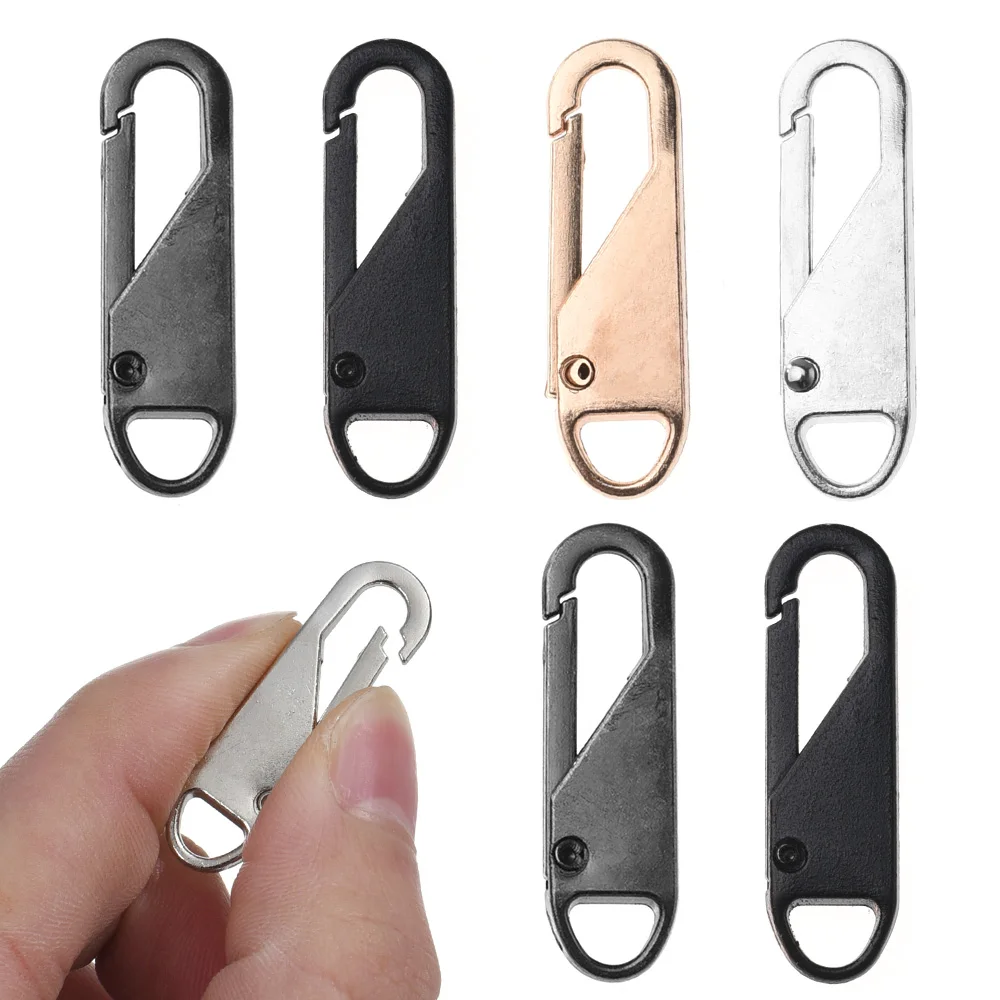 5pcs Universal Replacement Zipper Slider Metal Alloy Removal Zipper Puller Luggage Bag Zip Head DIY Craft Sewing Tool Repair Kit