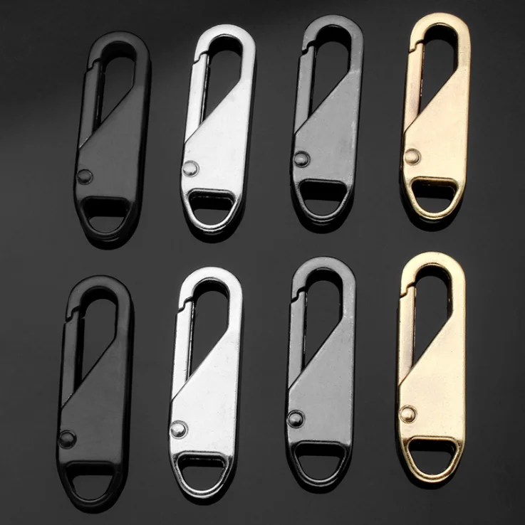 5pcs Universal Replacement Zipper Slider Metal Alloy Removal Zipper Puller Luggage Bag Zip Head DIY Craft Sewing Tool Repair Kit