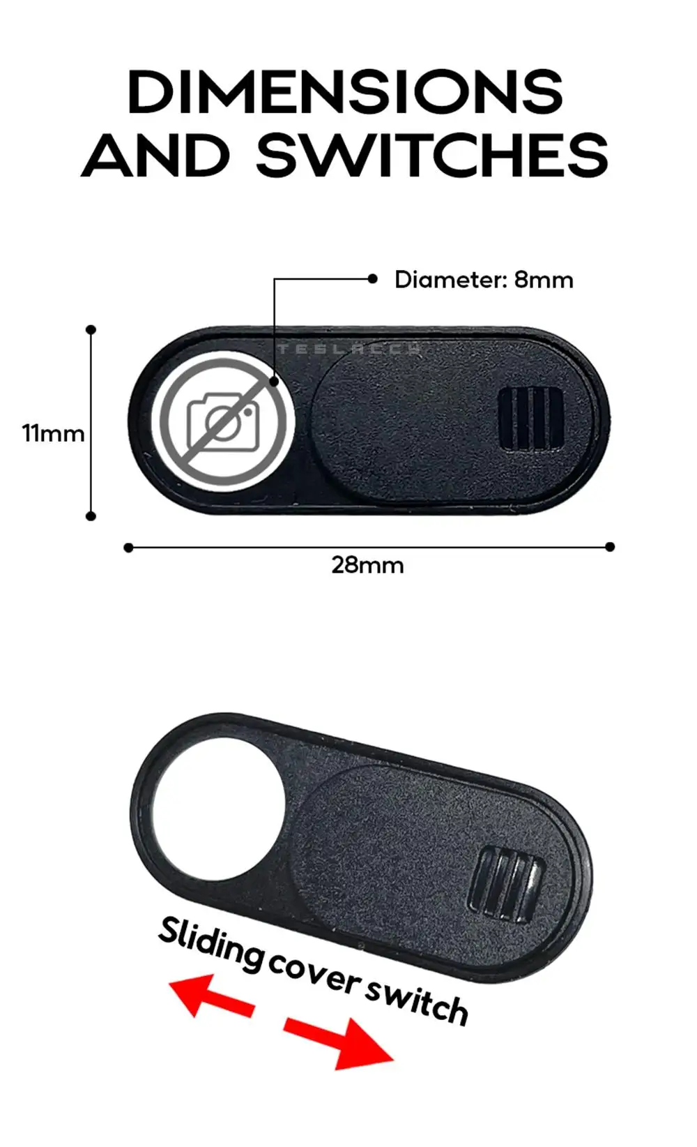 TESY Car Camera Cover For Tesla Model Y 3 Cybertruck All Webcam Slide Blocker Privacy Protector Compatible with PC Laptop
