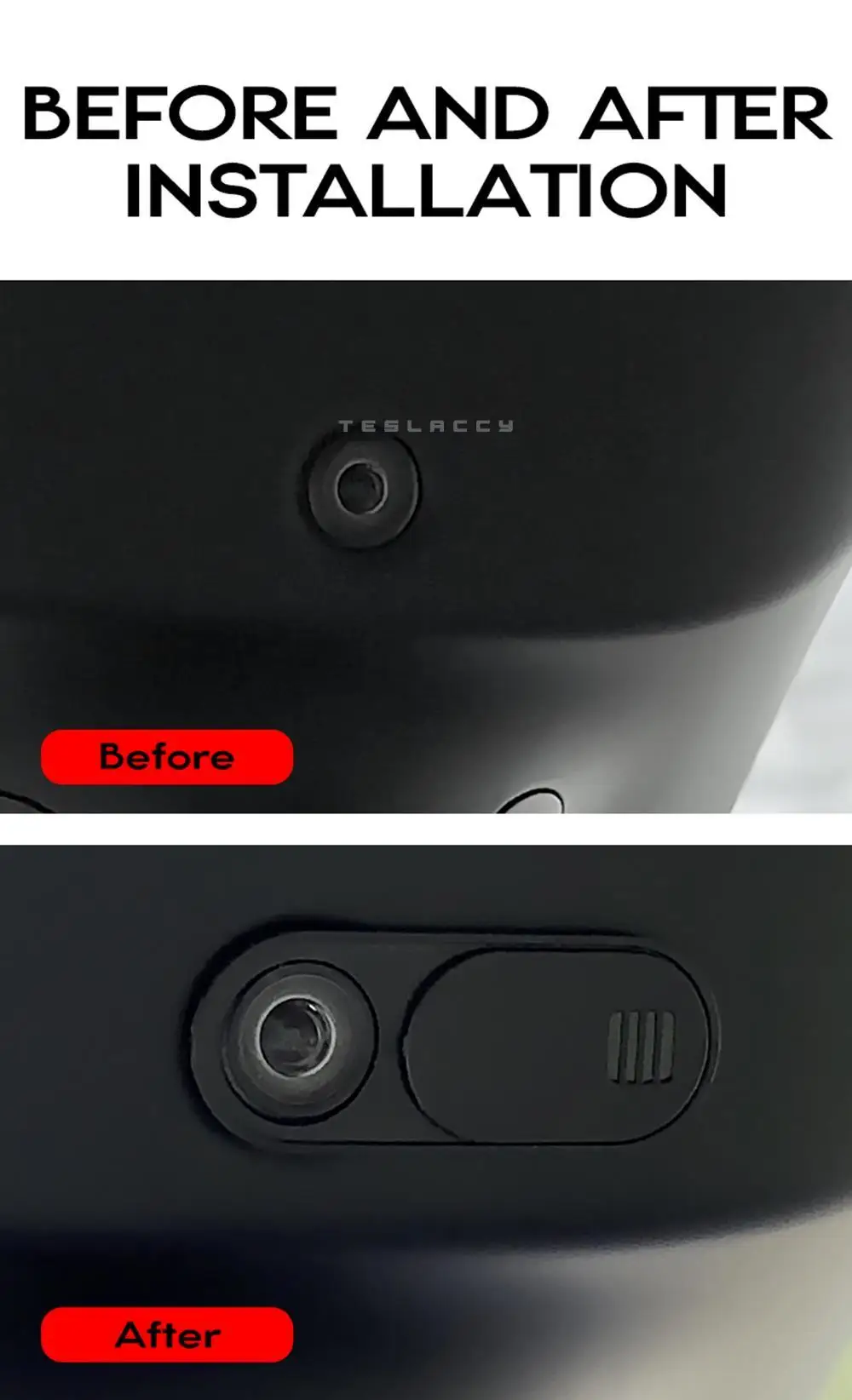 TESY Car Camera Cover For Tesla Model Y 3 Cybertruck All Webcam Slide Blocker Privacy Protector Compatible with PC Laptop