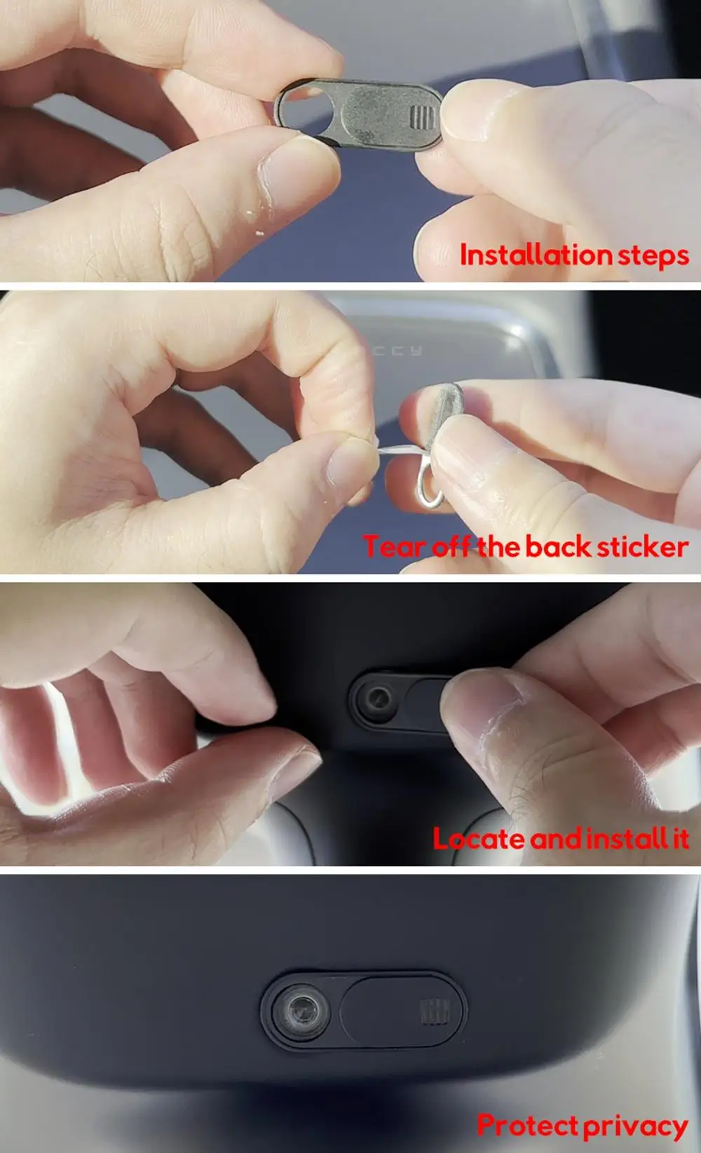 TESY Car Camera Cover For Tesla Model Y 3 Cybertruck All Webcam Slide Blocker Privacy Protector Compatible with PC Laptop