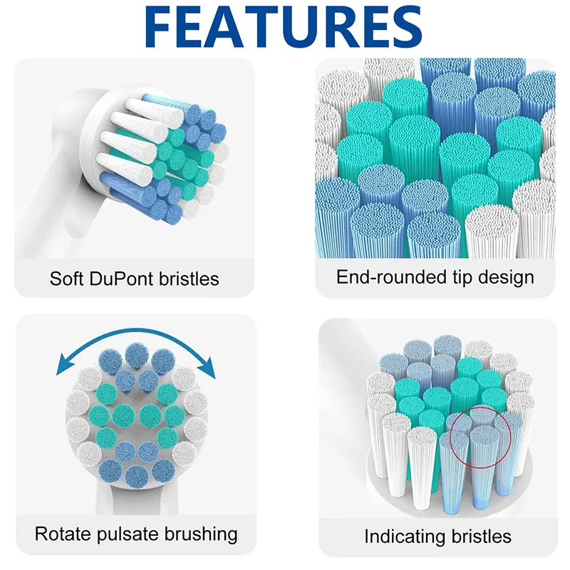 Replacement Toothbrush Heads Compatible with Oral B Professional Electric Brush Heads 1000 1500 3000 6000 7000 7500 8000