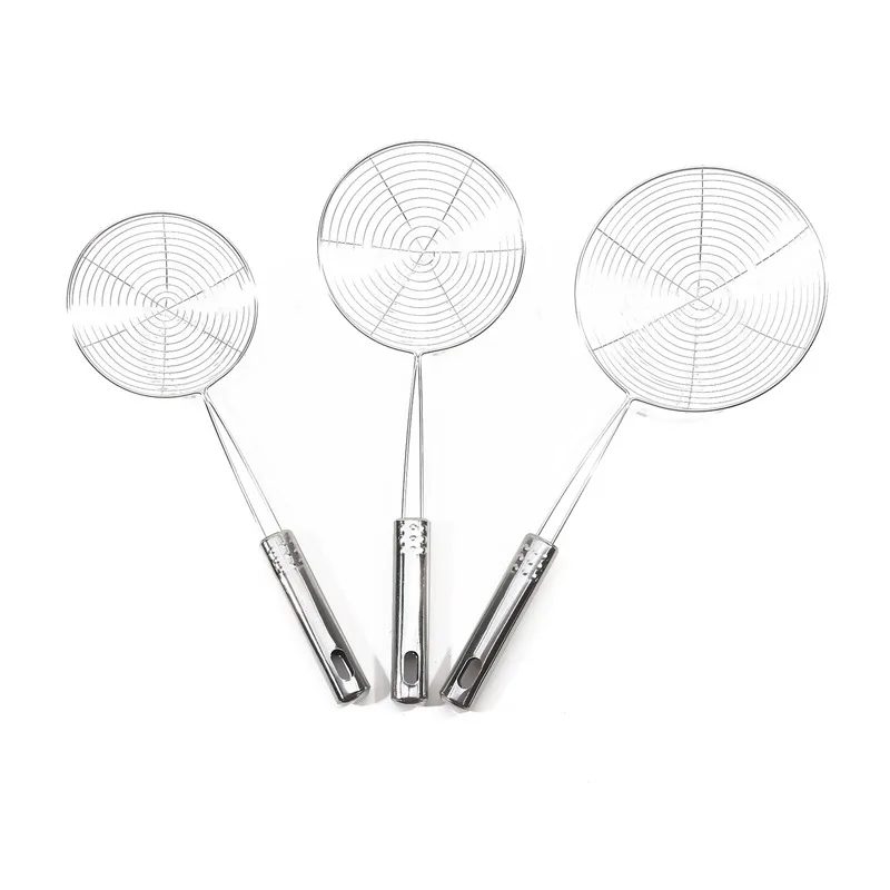 Oval Skimmer Stainless Steel Filter Mesh Oil Pot Food Filter Cookware Colander Fried Filter Kitchen Strainer Baking Cooking Tool