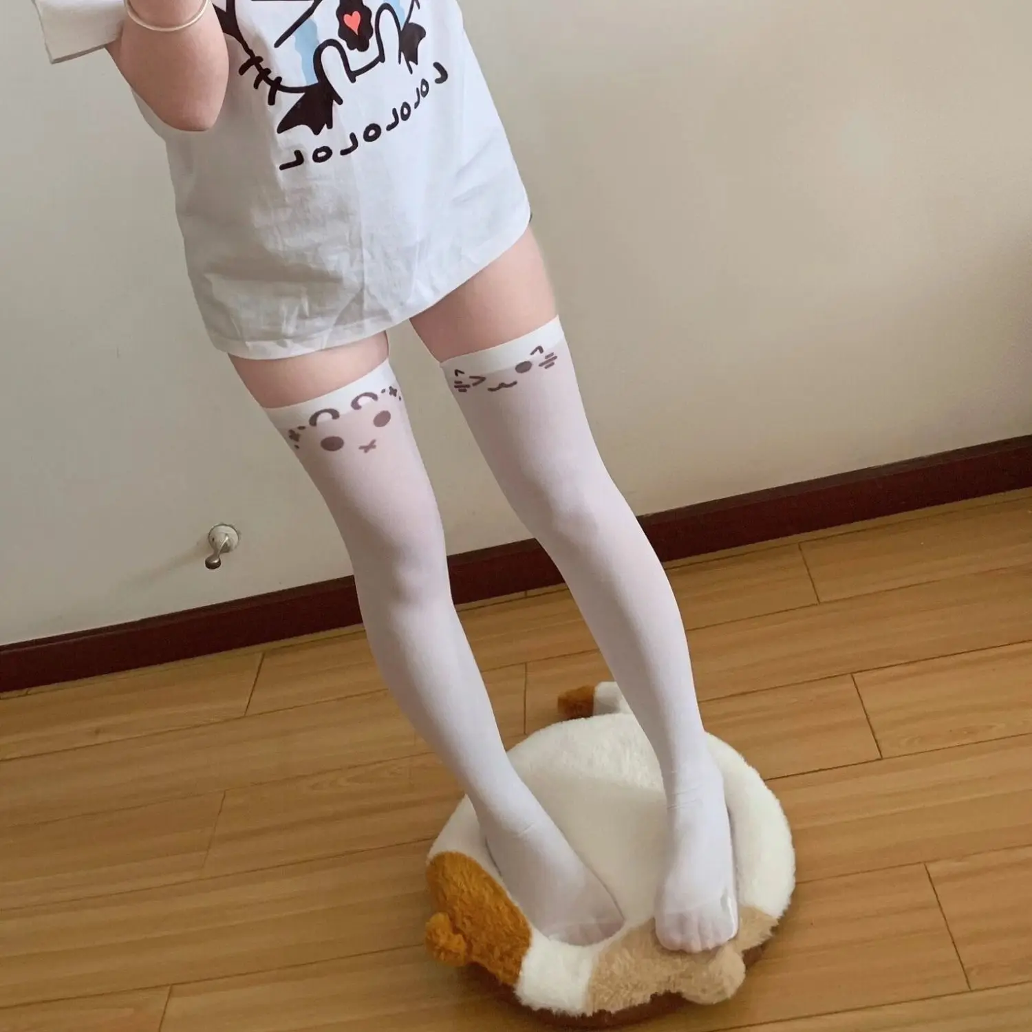 Lolita Japanese Kawaii Expression Thigh Socks Over Knee Thigh High Stockings Summer Long Socks JK Harajuku  Y2K Cosplay Socks