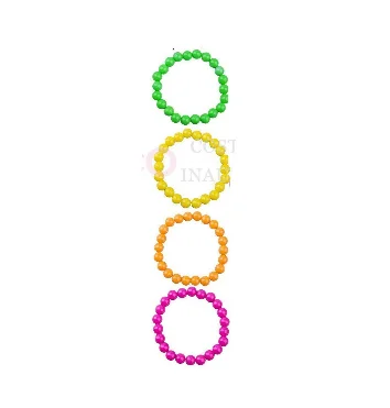 100 Pieces of Silicone Jelly Bracelets, Glowing 80s Hairbands, Multi-Color Rainbow Silicone Wristbands, Valentine's Day Bracelet