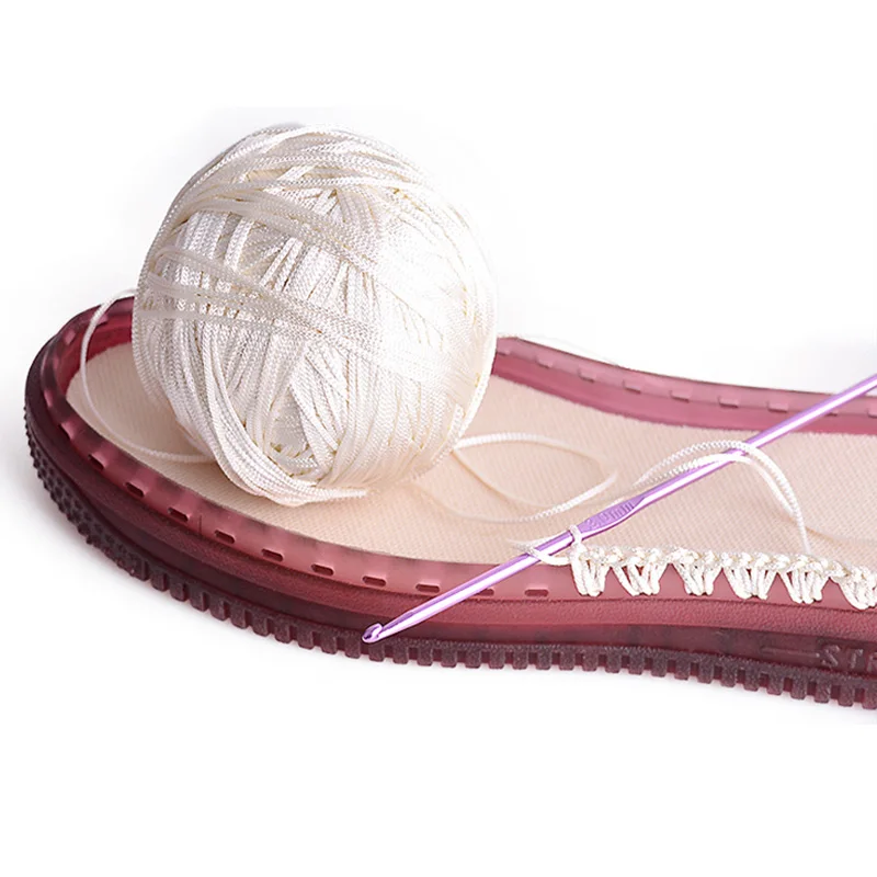 1 Pair Soft Rubber Soles Hand-woven Hook Line Soles Anti-slip Shoe Patch Durable Repair Replacement For Boot Shoes