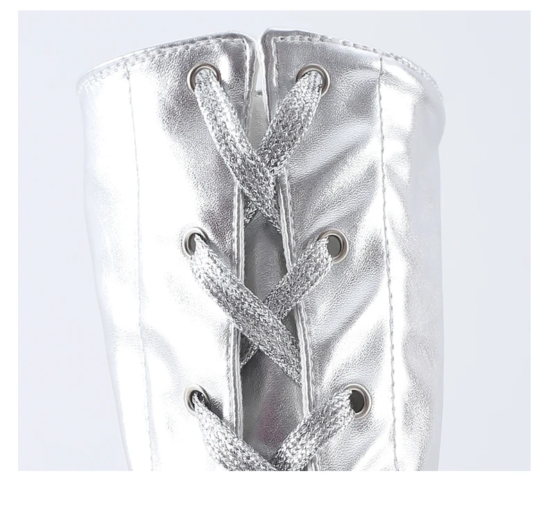 Gold And Silver High-Top Extension Dance Boots Jazz Dance Boots Riding Boots High Leather Children's Stage Shoes