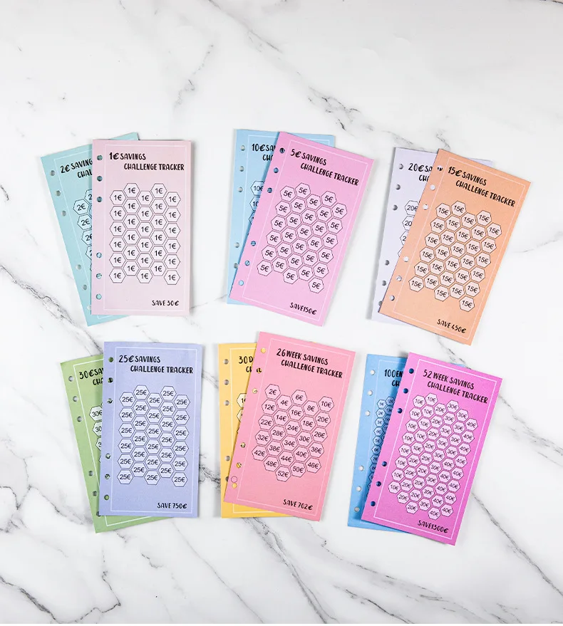 48Sheets Envelopes Eave Money, 52 Weeks Save Challenge, 30 Days Save, Euros USD Cash Envelopes Budget Planner Easy To Save