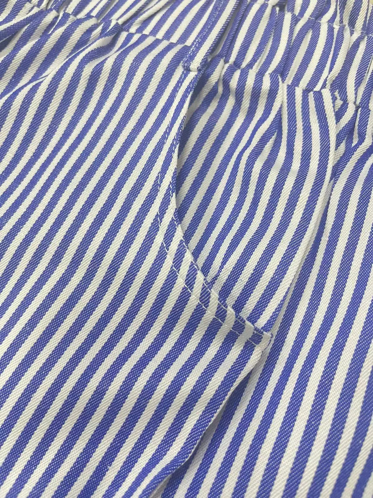 New summer casual pocket striped casual shorts women's wear
