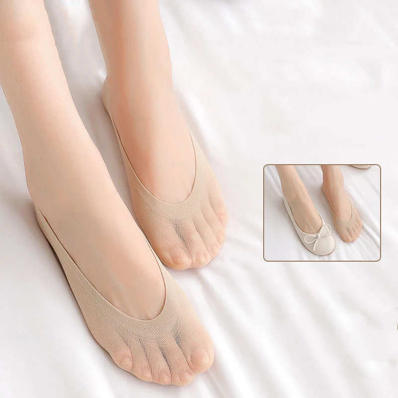 30pairs Invisible Short Socks Women Summer Thin Boat Socks Female Non-slip Seamless Ice Silk Ankle Sox High Heels Sock Slippers